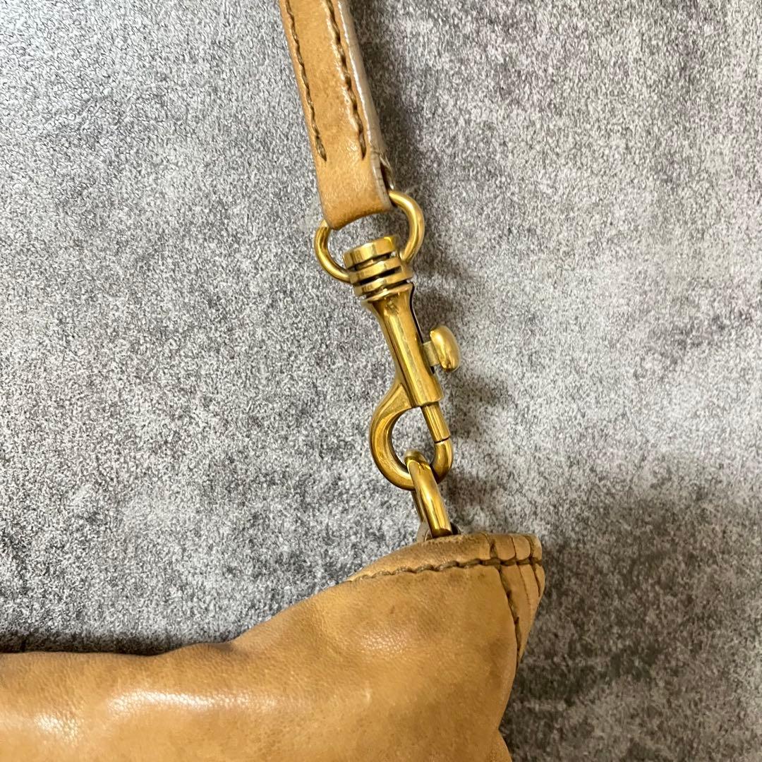 ミュウミュウ miu miu レザー ブラウン ゴールドロゴ ショルダーバッグ