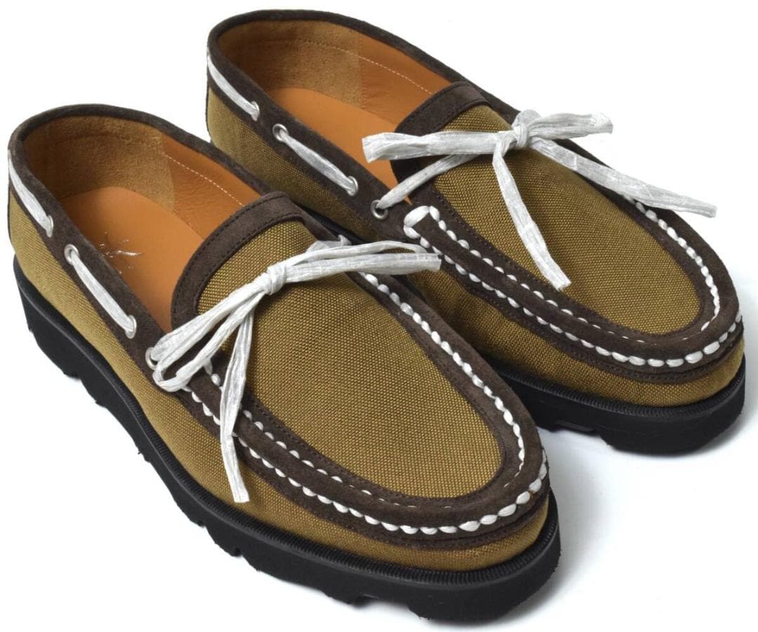 未使用4.1万 Tomo＆Co コーデュラナイロン デッキシューズ 27 カーキ