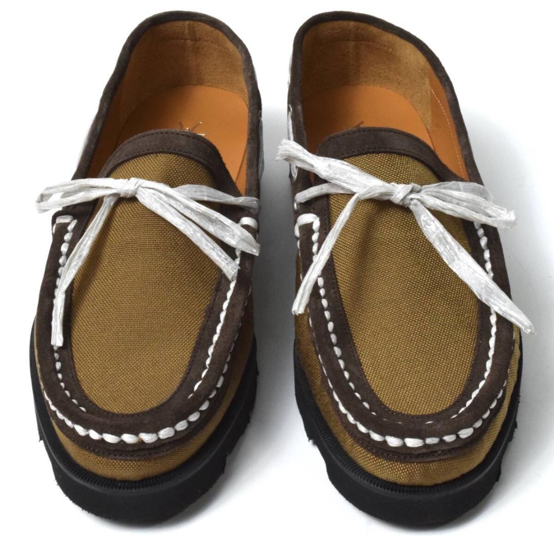 未使用4.1万 Tomo＆Co コーデュラナイロン デッキシューズ 27 カーキ