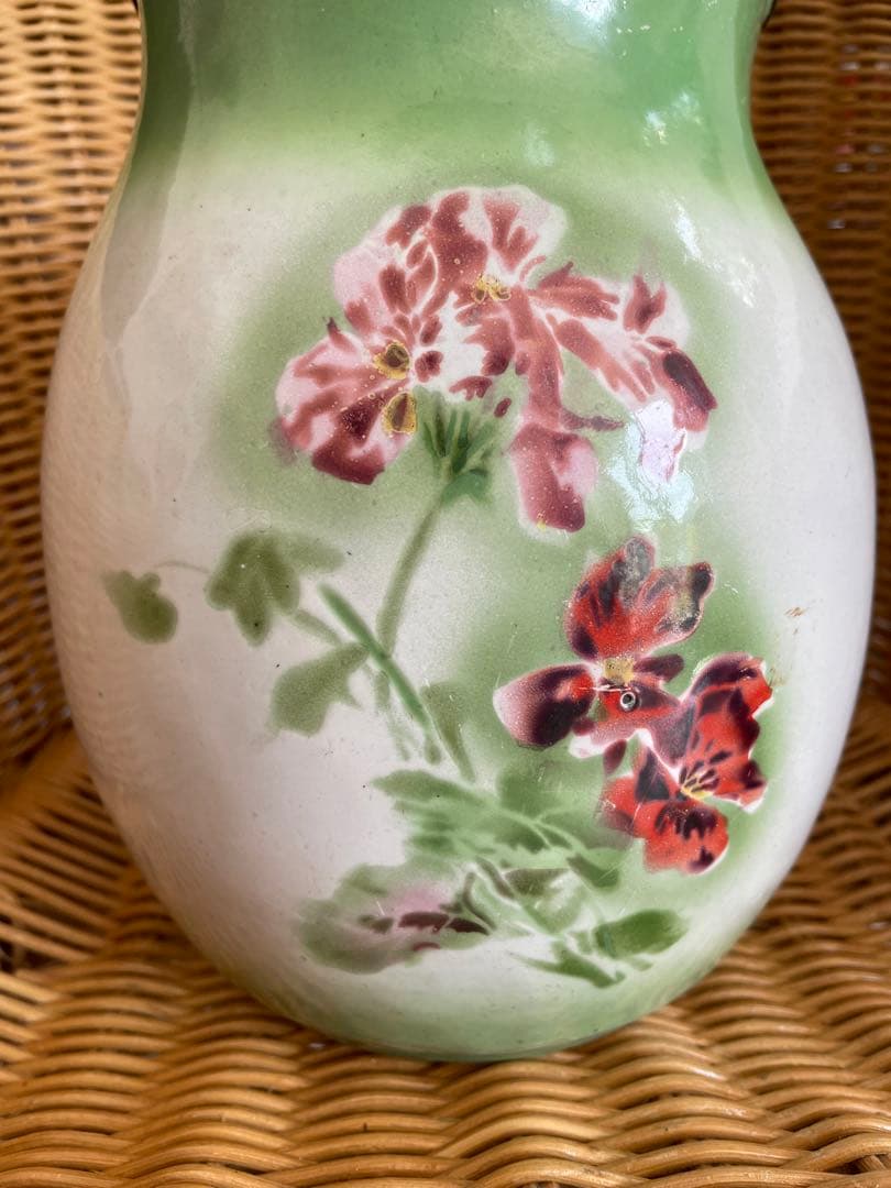 パンジーホーロージャグ フランスアンティーク