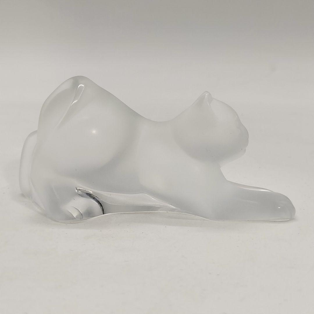 LALIQUE ラリック 伸びする猫 ガラス 置物 オブジェ