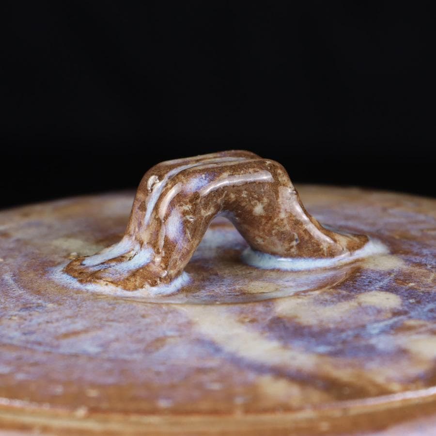 Y3107-2 茶道具 康起造 萩焼水指 共箱 替え蓋付　　　R.R.R