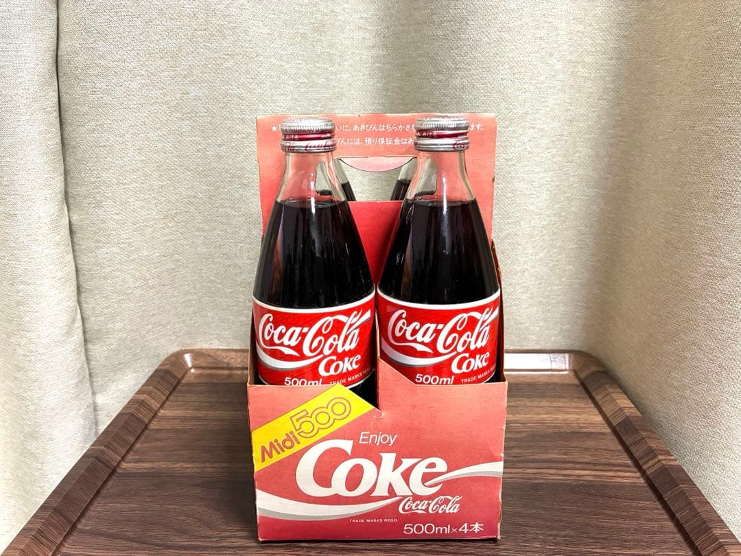 【ケース付】コカ・コーラ 最後の500ml ガラスボトル Midi 4本セット