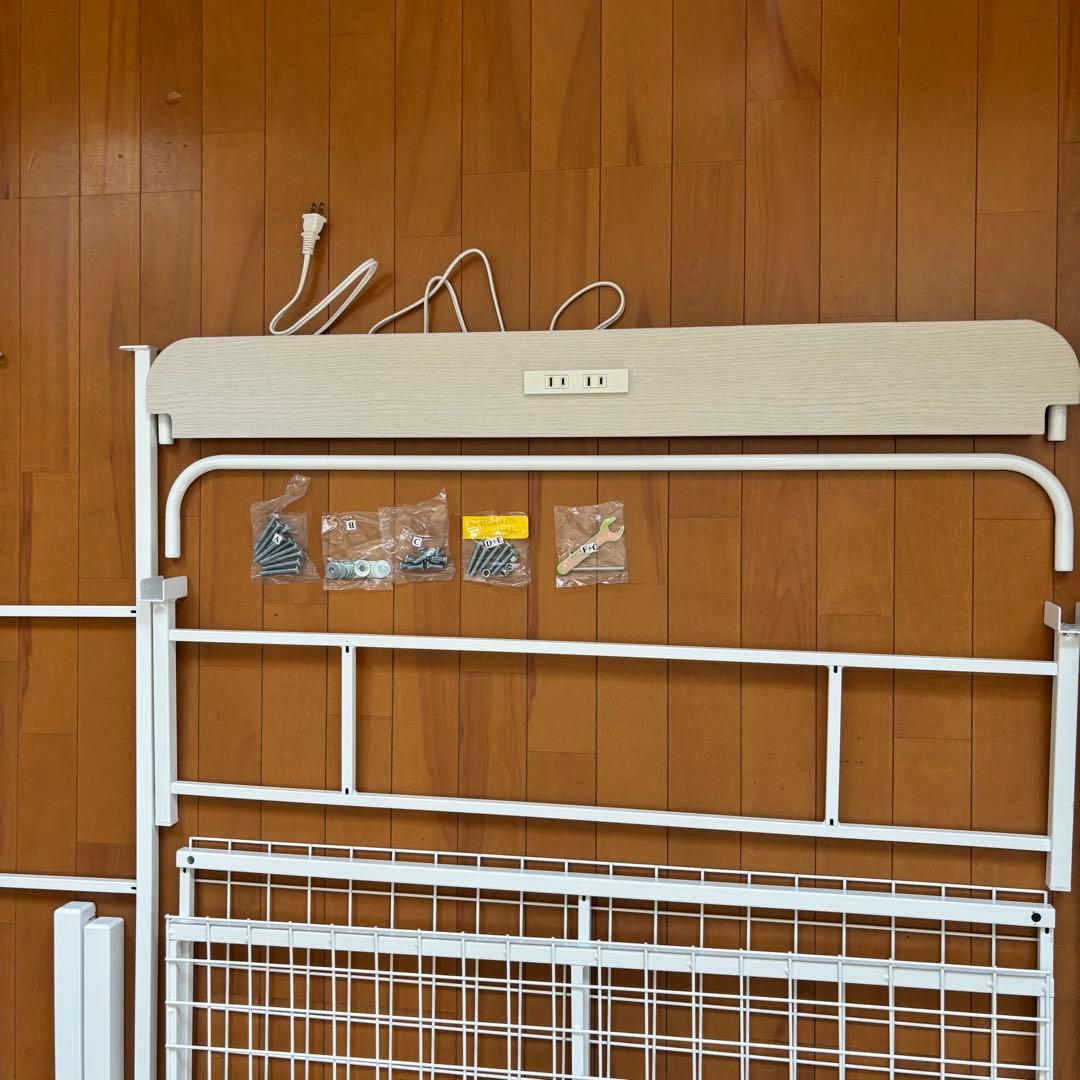 ニトリ パイプベッドフレーム ホワイトシングル バジーナC 取扱説明書付き