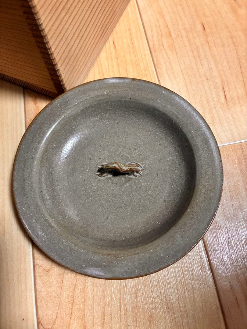 美品　京焼 小川文斎 櫛目水指 布目 茶道具 共箱付 骨董品 茶器