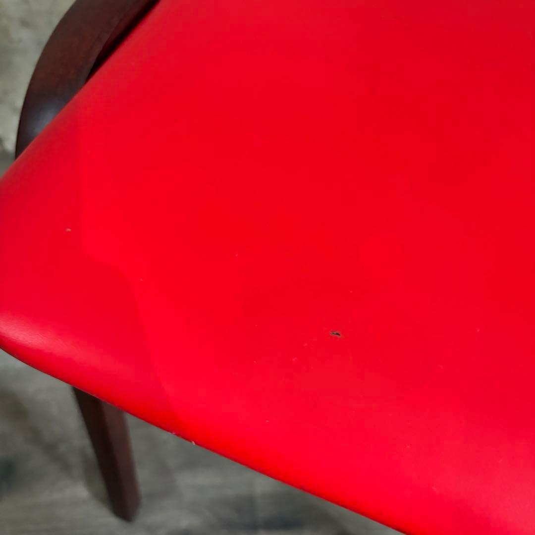 秋田木工　スタッキングスツール　レッド　剣持勇　曲木　①