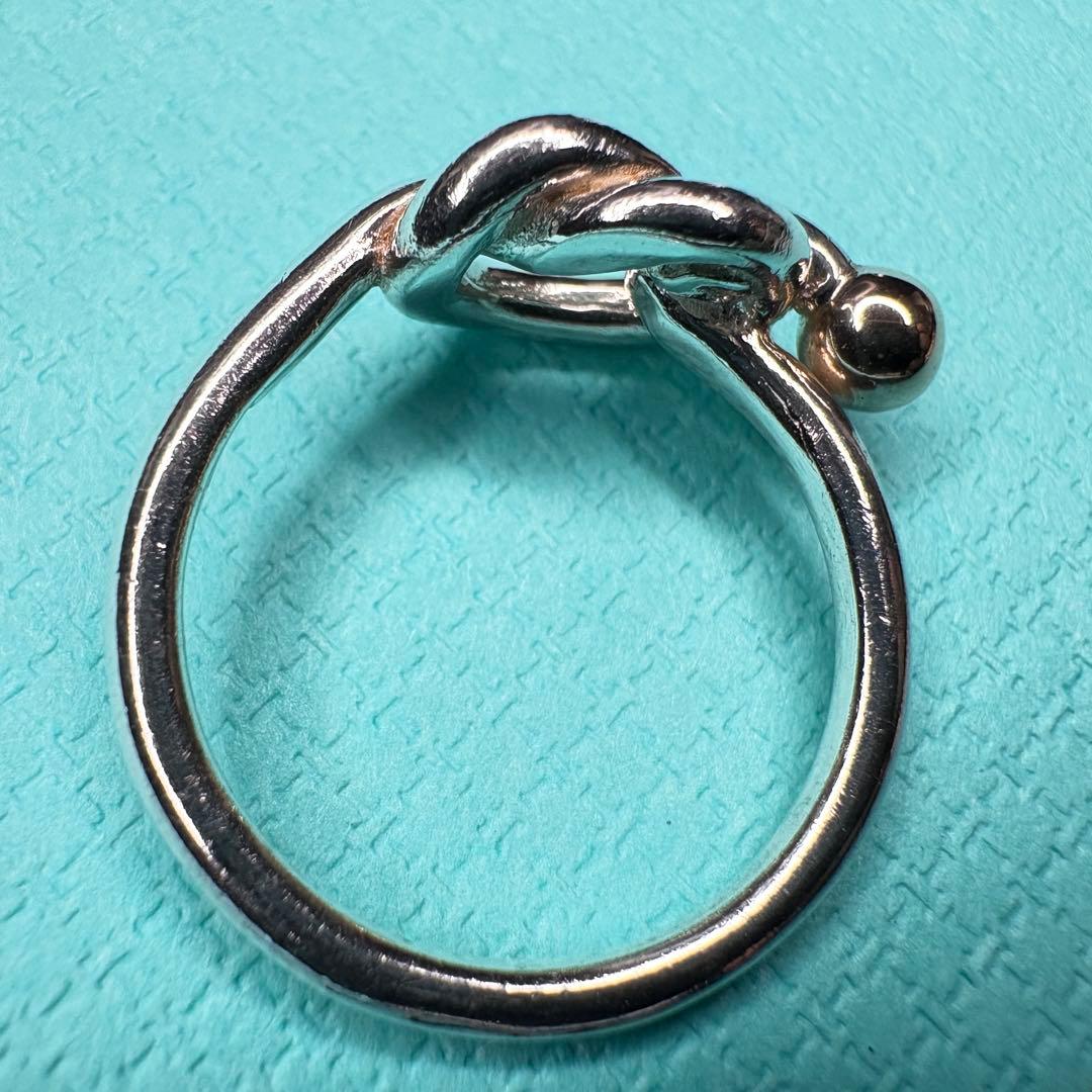 【美品】約12号 ティファニーラブノットリングSV925金750