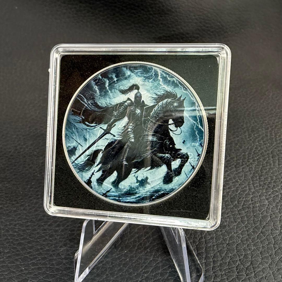 世界300枚限定 イーグル 銀貨 カラー + アンティーク仕上げ 稲妻の騎士