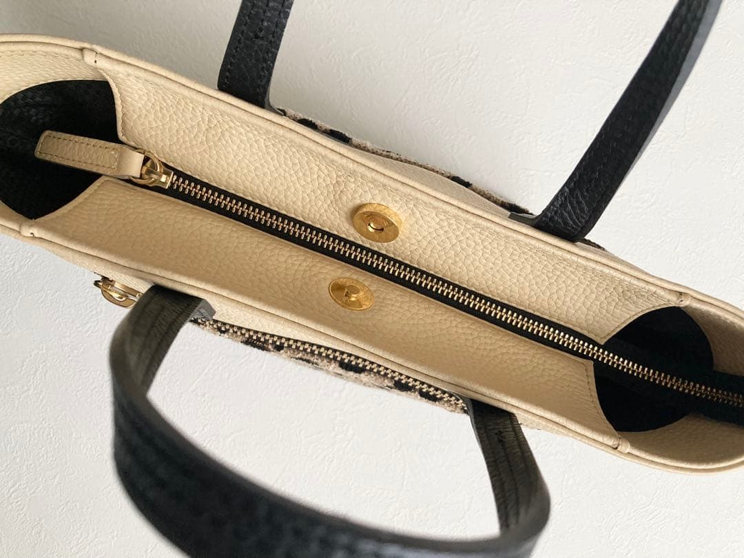 未使用 WAKO 銀座和光 ハンドバッグ アニマル柄 ファー レザー シボ革