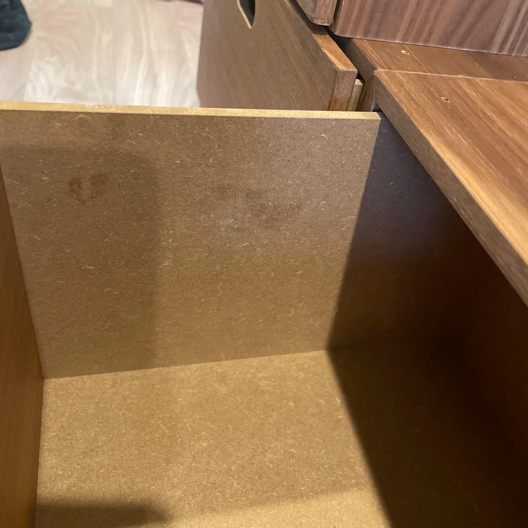 無印良品　スタッキングチェスト・引出し・２段 ウォールナット