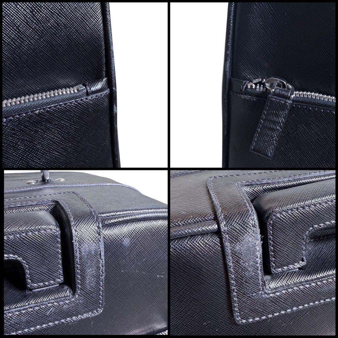 【美品】PRADA プラダ　サフィアーノレザー　スーツケース　三角ロゴ　旅行