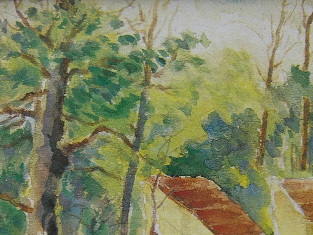 浅井忠、【グレーの洗濯場】、希少な額装用画集より、新品額装付