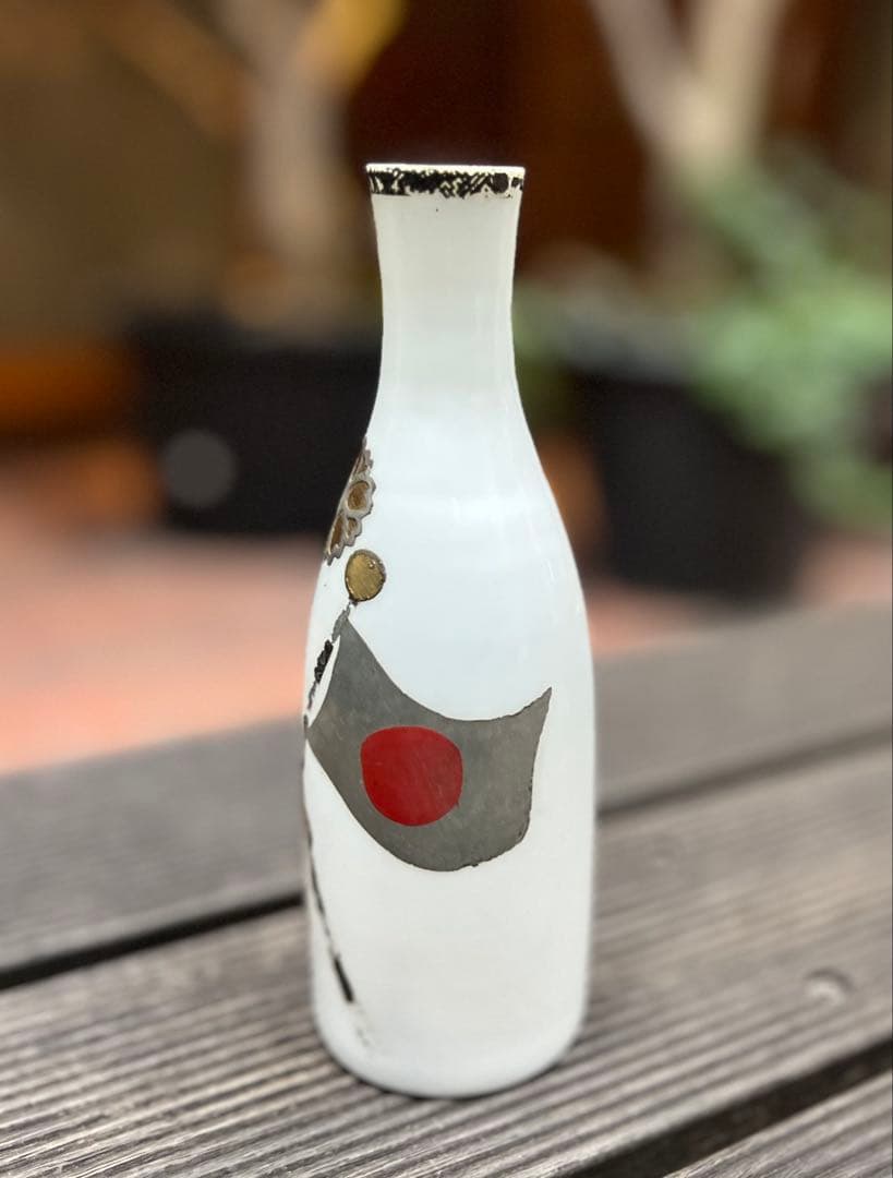 江戸ガラス　ガラス絵　ウランガラス　国旗　徳利　酒器　和ガラス　アンティーク