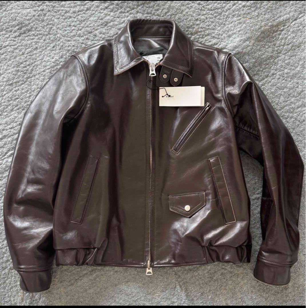 25SS Sacai Leather Jacket 1 限定カラー ブラウン