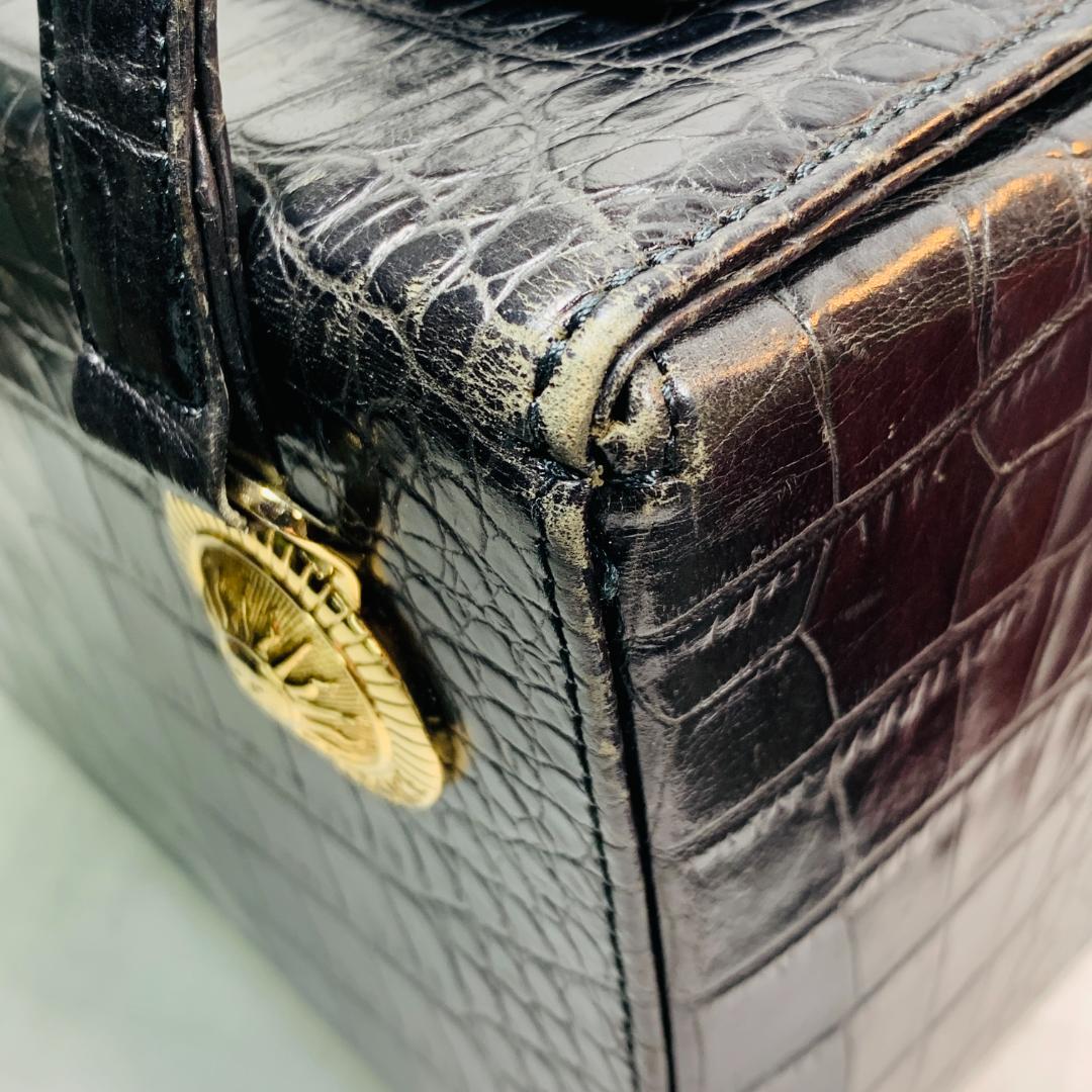 パ*ム様 ジャンニヴェルサーチ ハンドバッグ バニティバッグ サンバースト クロ