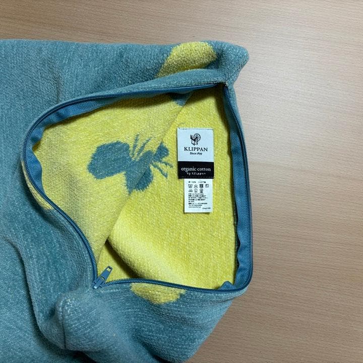 KLIPPAN+ミナペルホネン クッションカバー ブルーイエロー 45 × 45