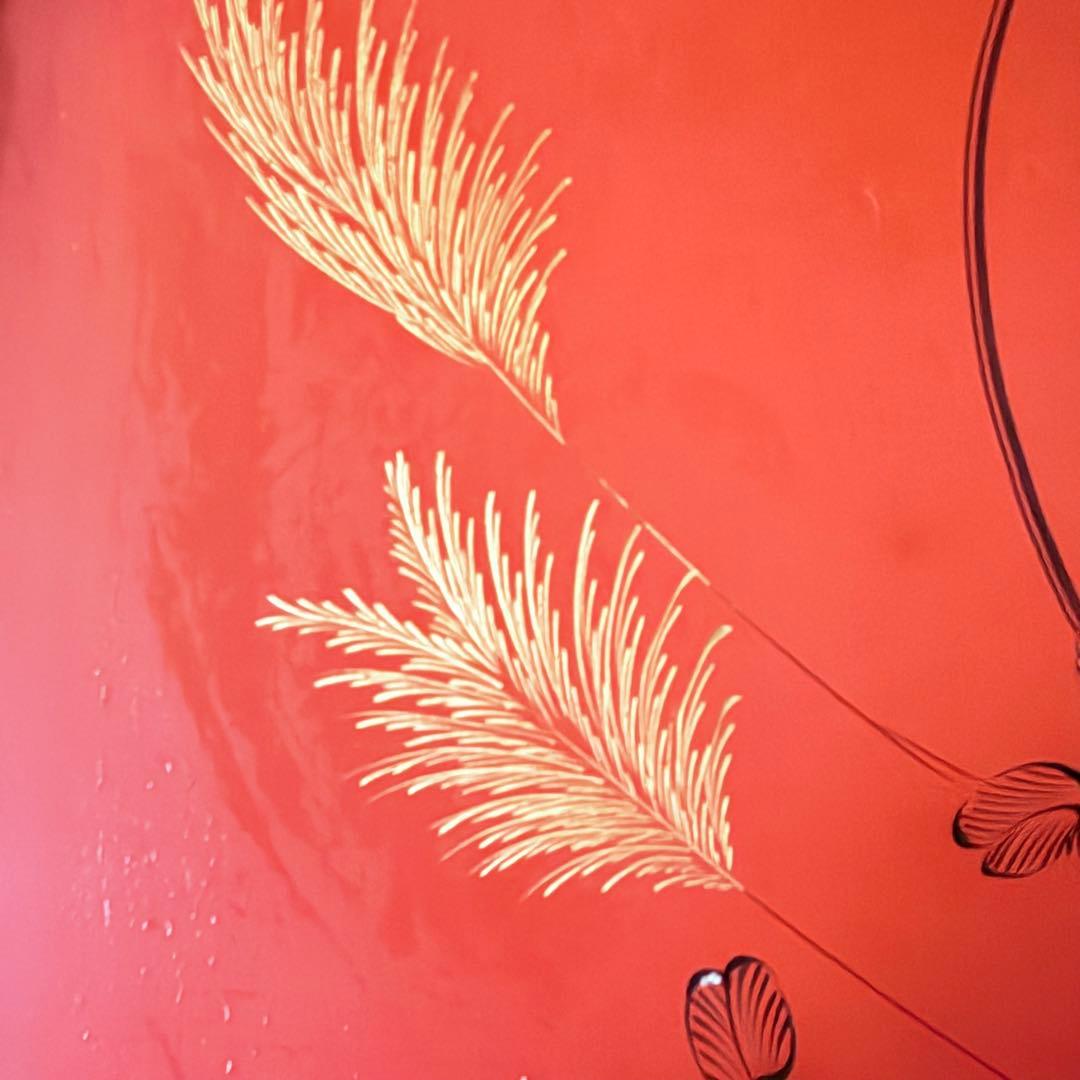 A様へ感謝お嫁入り‼️節目にJAPAN GOLDすすき天然木朱色沈金御膳 10客