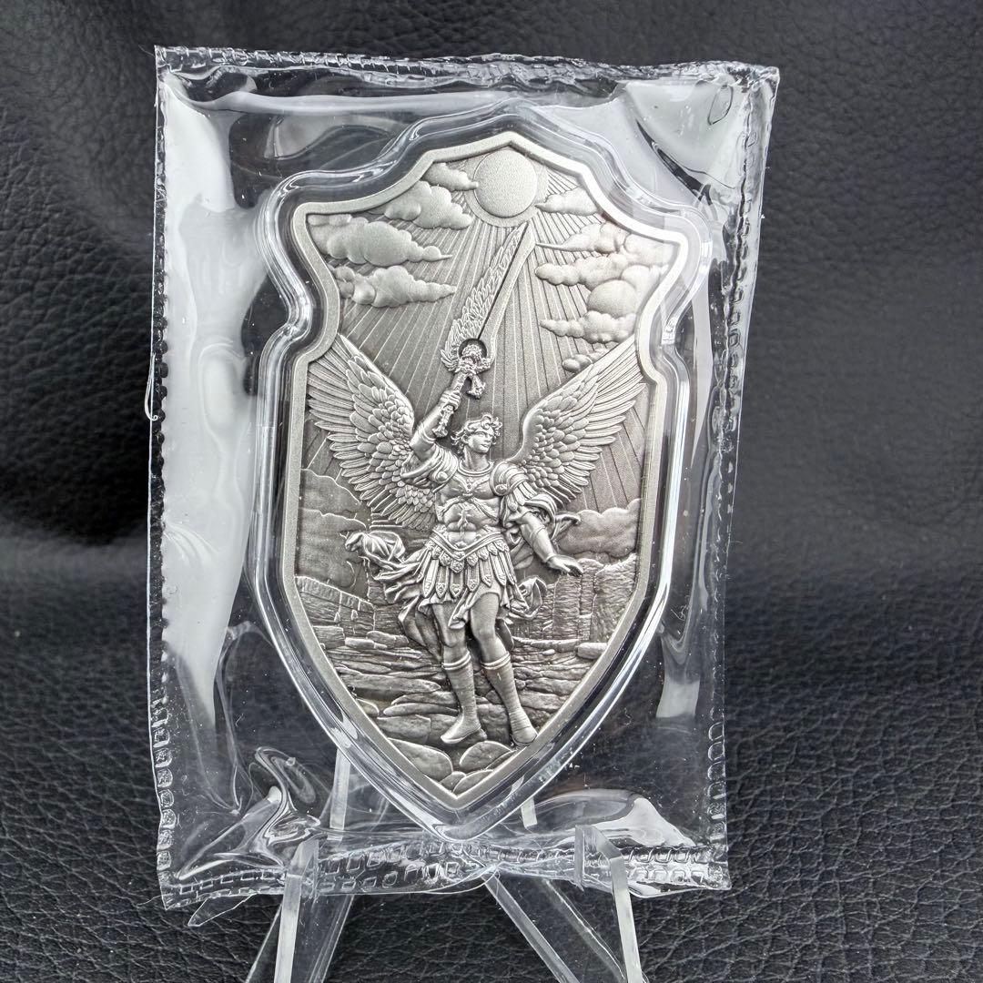 銀貨 聖ウリエルの盾 ハイレリーフ アンティーク 2オンス 2oz メダル 天使