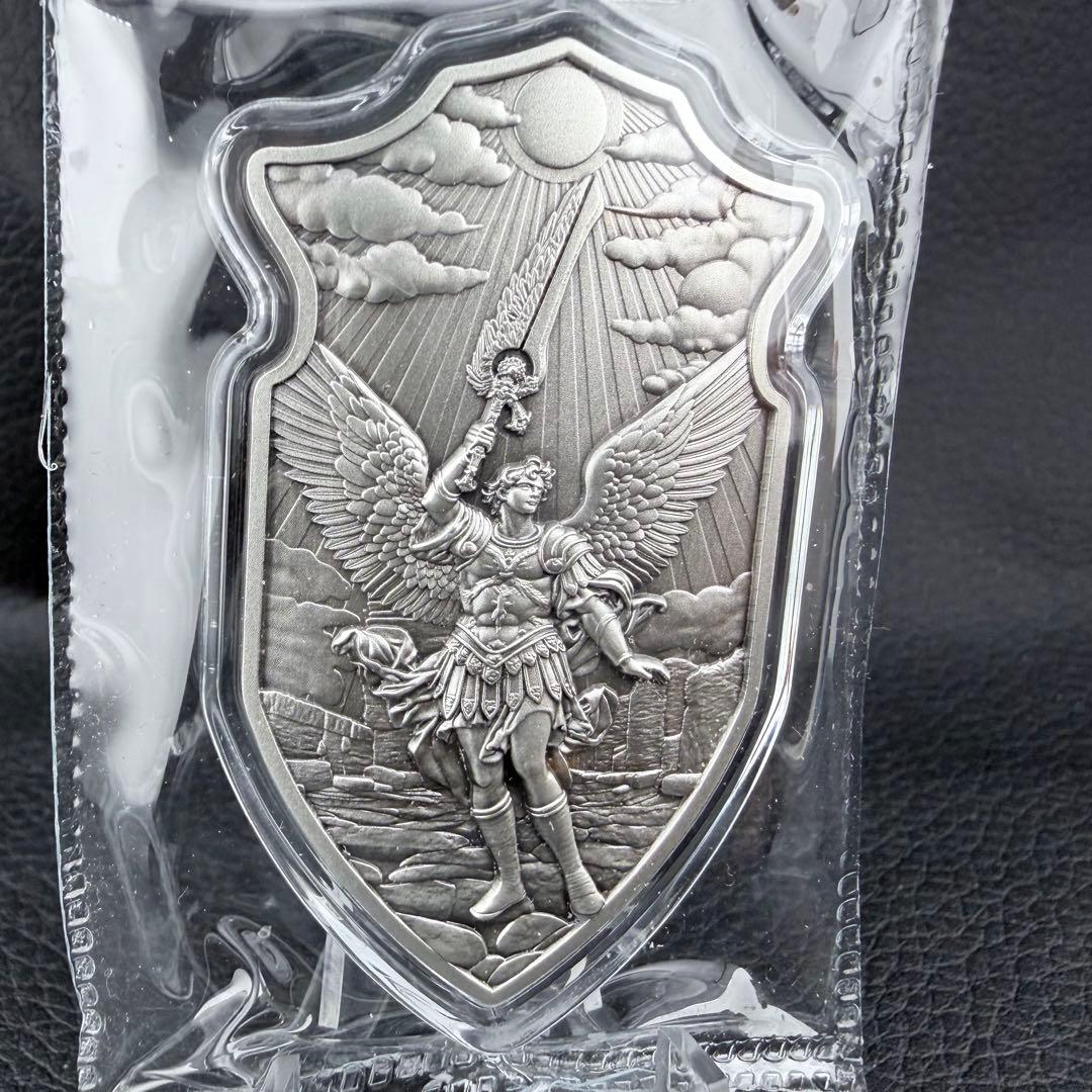 銀貨 聖ウリエルの盾 ハイレリーフ アンティーク 2オンス 2oz メダル 天使