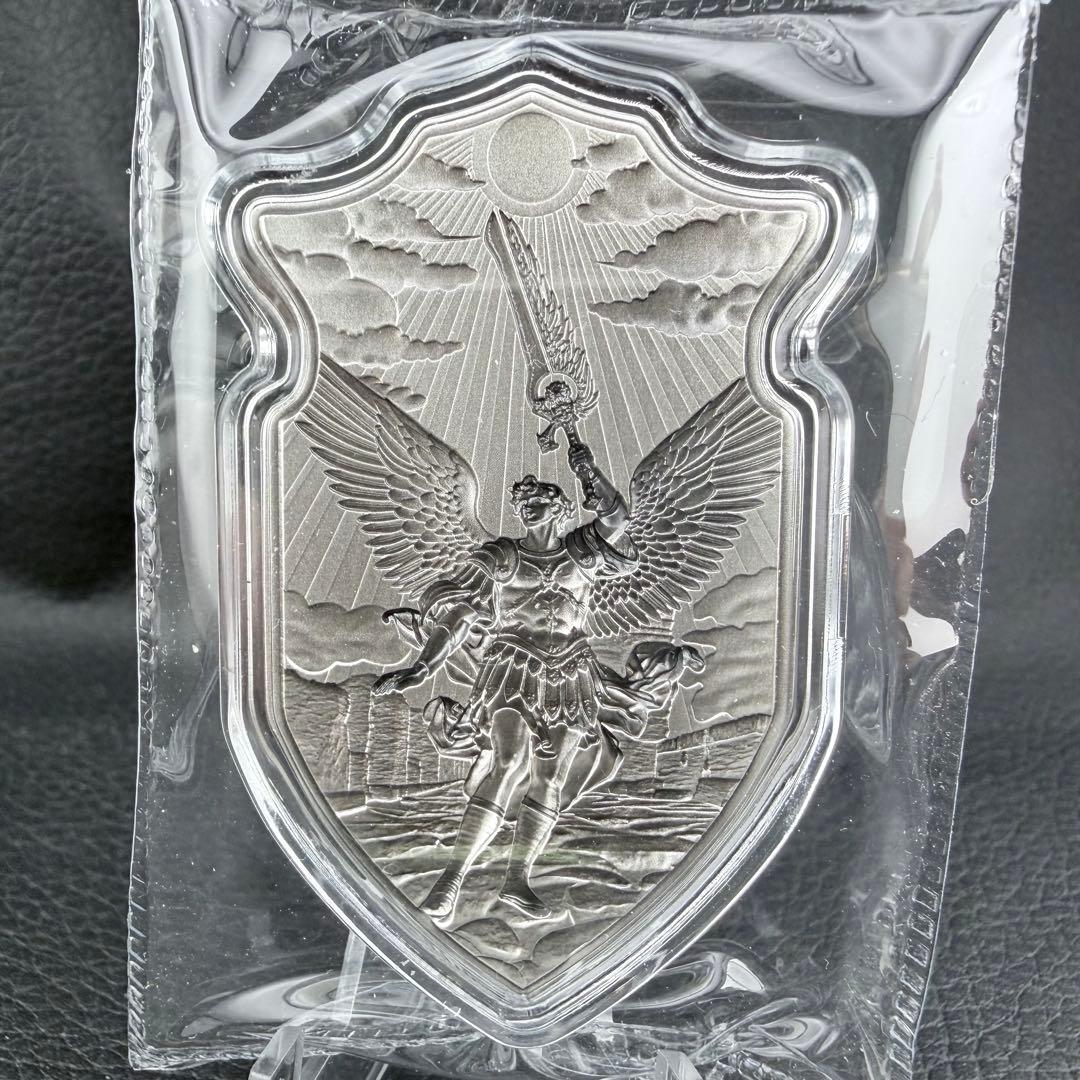 銀貨 聖ウリエルの盾 ハイレリーフ アンティーク 2オンス 2oz メダル 天使