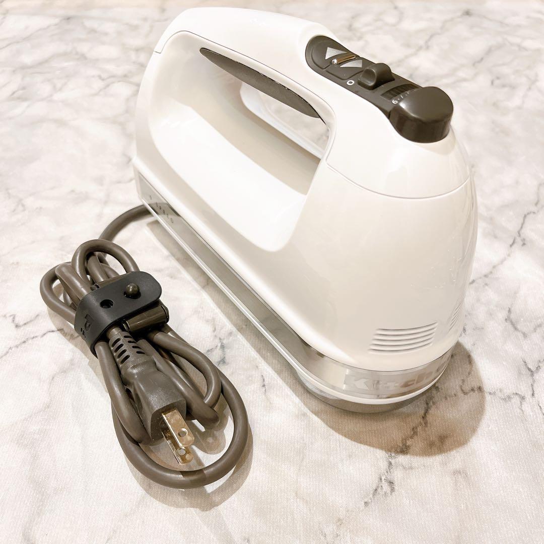 ⭐️キッチンエイド 9段階変速 収納バック付 ハンドミキサー シャイニーホワイト