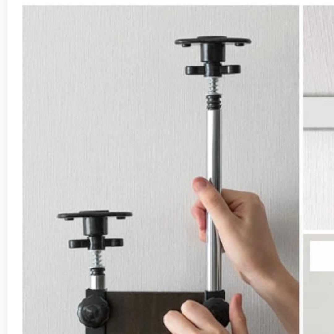 【新品】突っ張りテレビスタンド台 テレビスタンド 壁掛け棚 ホワイト×ホワイト