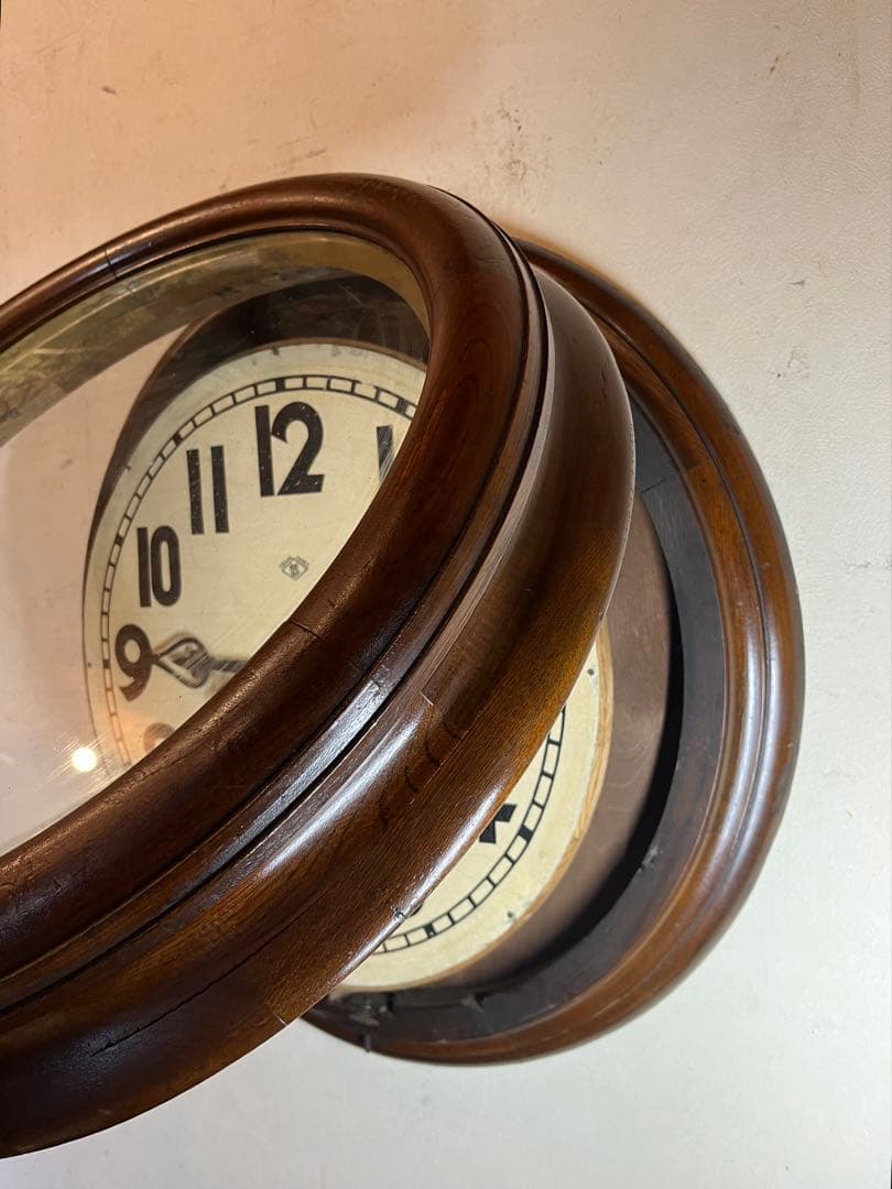 直径66センチ　大型丸　柱時計　古時計　振り子　レトロ　ゼンマイ　精工舎　掛時計