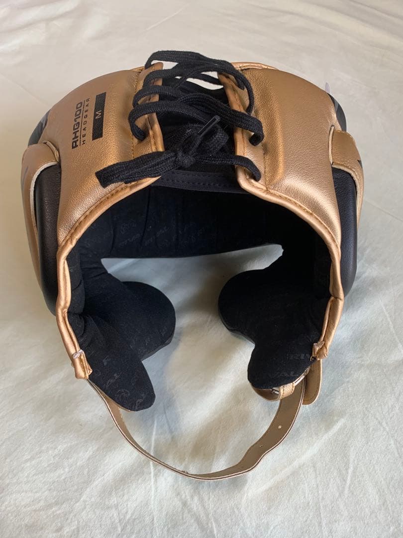 RIVAL ヘッドギア 黒/金 耳保護付き