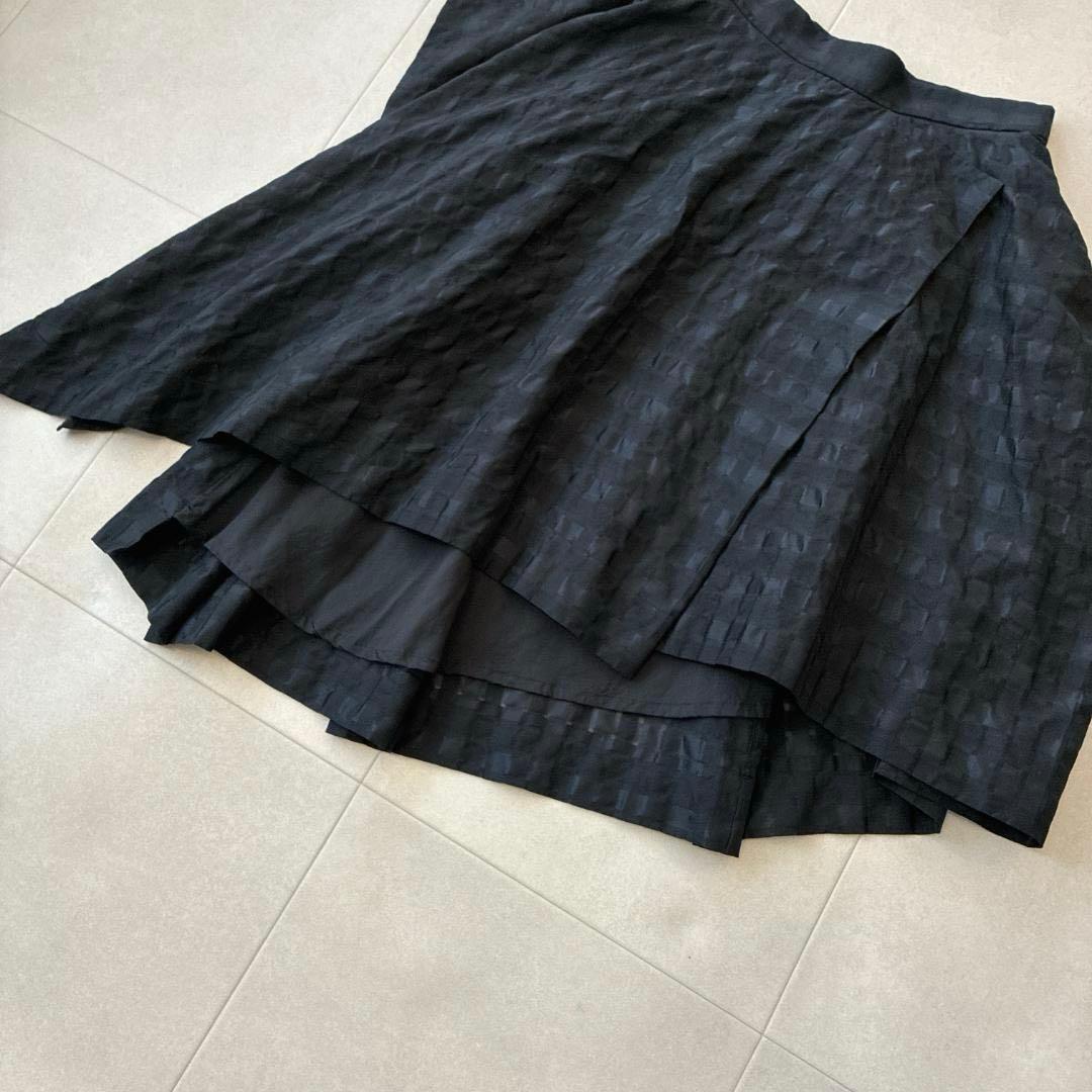 美品 ヴィヴィアンウエストウッド♡変形 シルク混 ラップスカート チェック柄 黒