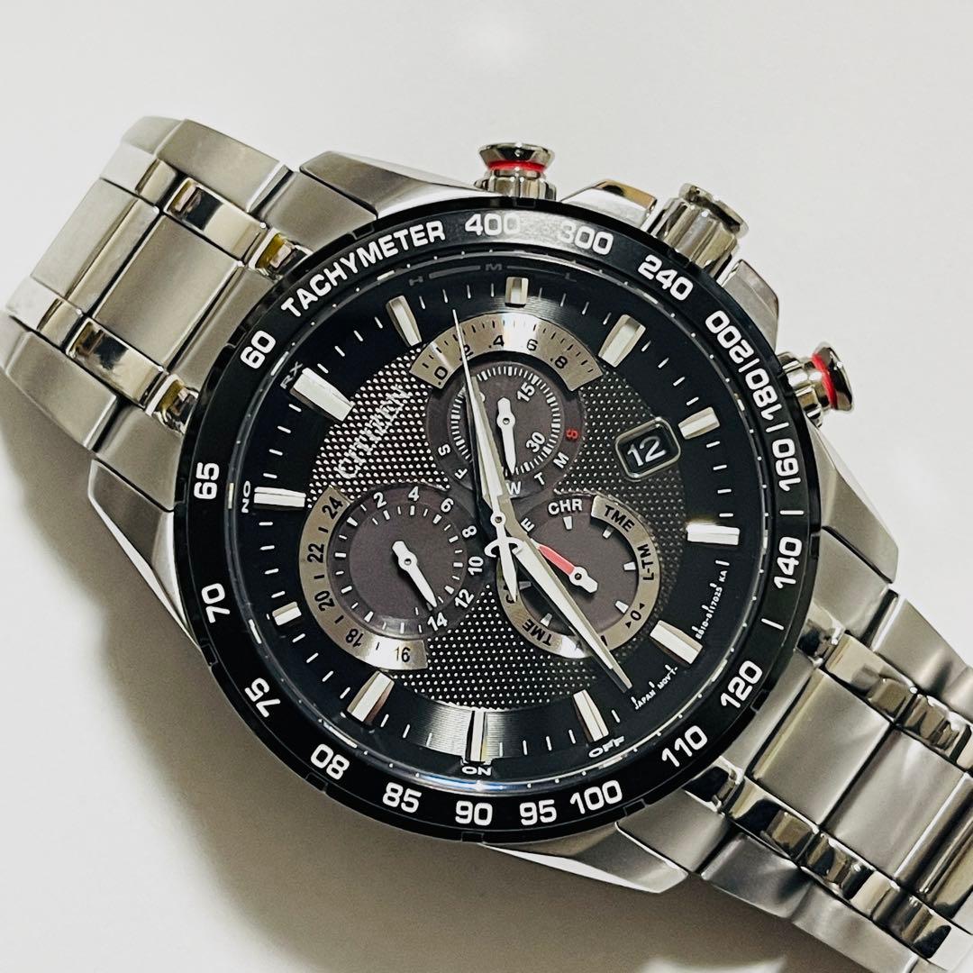 良品 稼動品 シチズン アテッサ　チタン　クロノグラフAT3024-51E