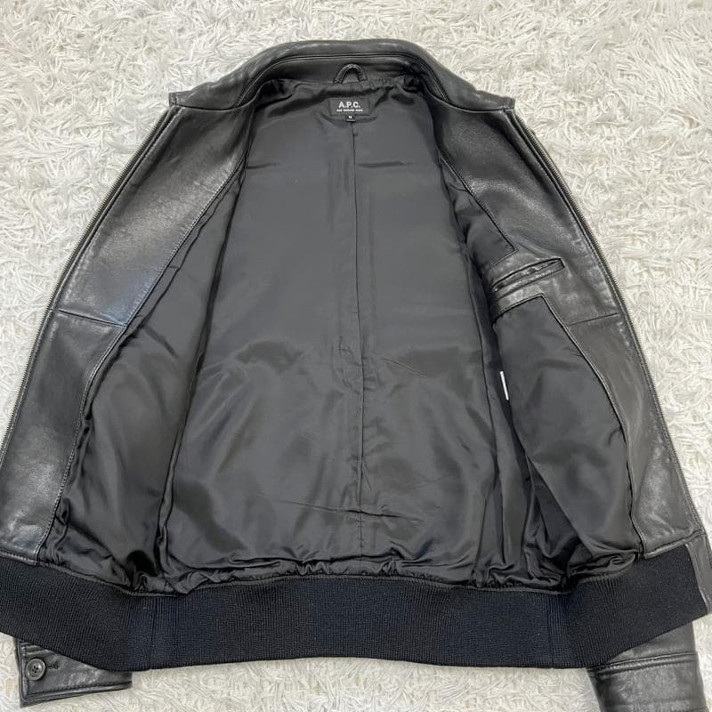 美品 A.P.C moto blouson レザージャケット 羊革 ブラック