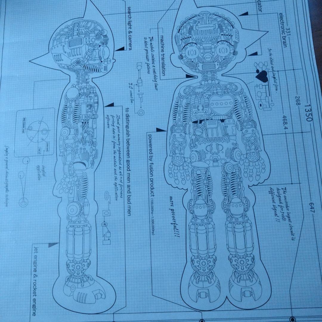 【ATOM PROJECT ,天馬午太郎】設計図大ロボット博 新品未使用