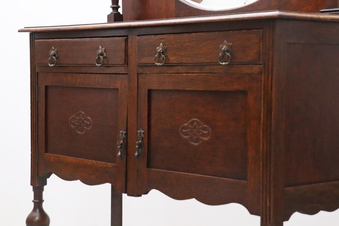 英国 イギリス ミラーバック チェスト オーク材 収納 引き出し サイドボード