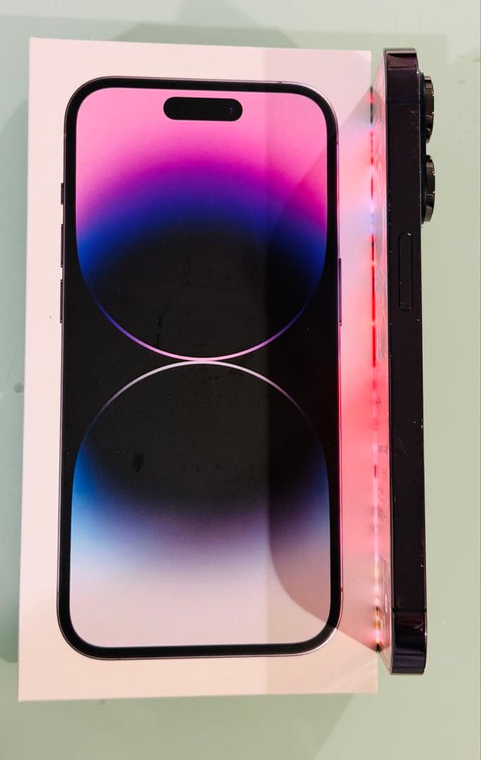 iPhone 14 Pro パープル 箱、ピン、アダプタ、ケーブル、イヤフォン付