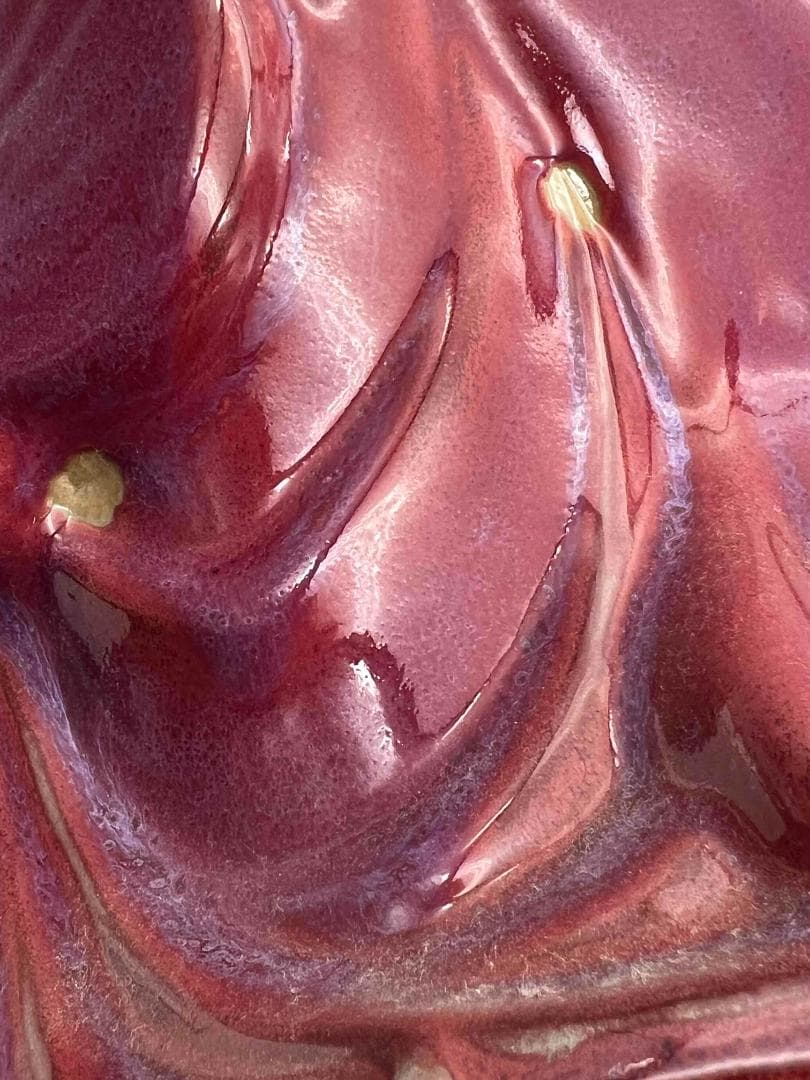 清时代 鈞窯　紫紅釉弥勒菩薩　窯変釉　辰砂　唐物　古賞物(B-31)