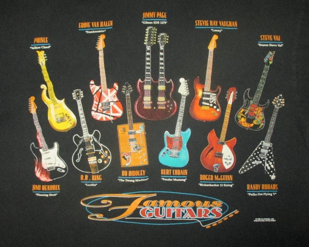 ギター FAMOUS GUITARS　Tシャツ メンズL　ジミーペイジ
