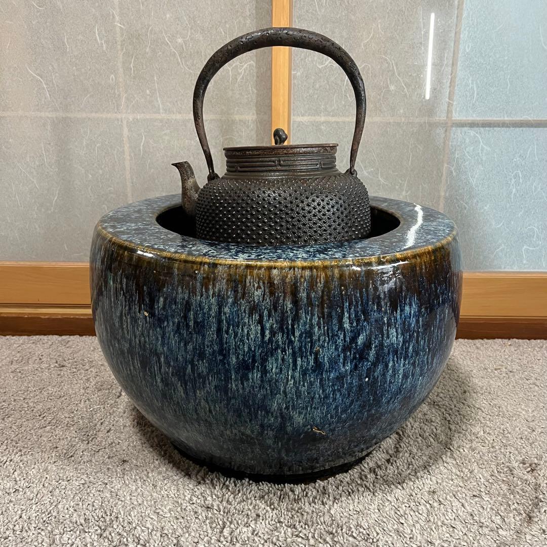 格安　大サイズ　和　火鉢　五徳　灰　セット