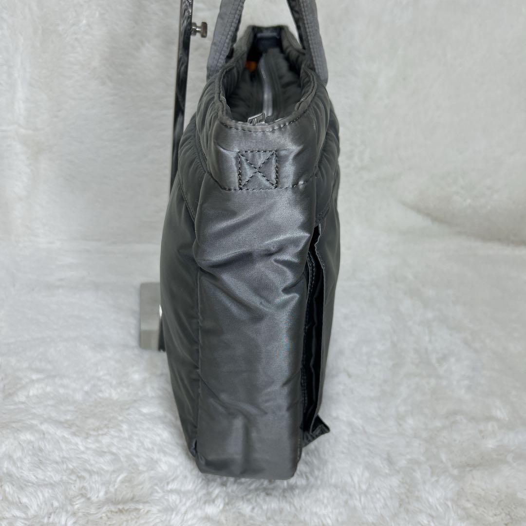 美品 廃盤品 ポーター タンカー 2WAYブリーフトートバック シルバーグレー