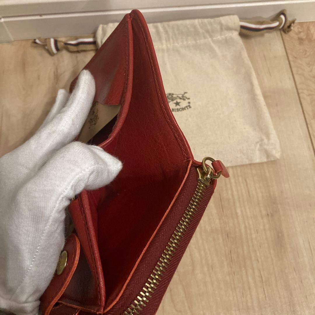 正規品　新品　未使用　イルビゾンテ　レッド　赤　二つ折り　財布　レザー