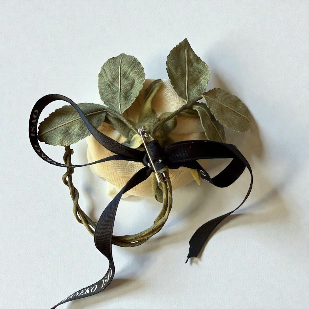 希少　カネコイサオ　ヴィンテージ　ローズコサージュ　２点セット　リボン　赤白