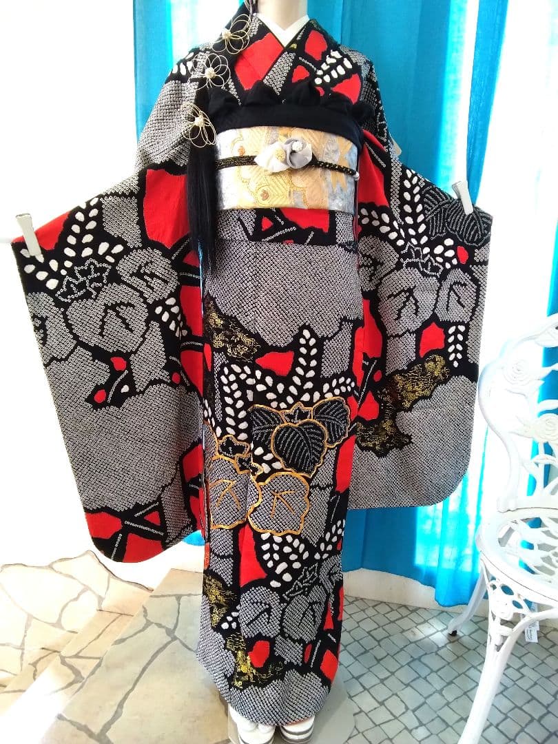 振袖フルセット、正絹総絞り、成人式、重ね衿、帯揚げ帯締め、本佐賀袋帯、襦袢