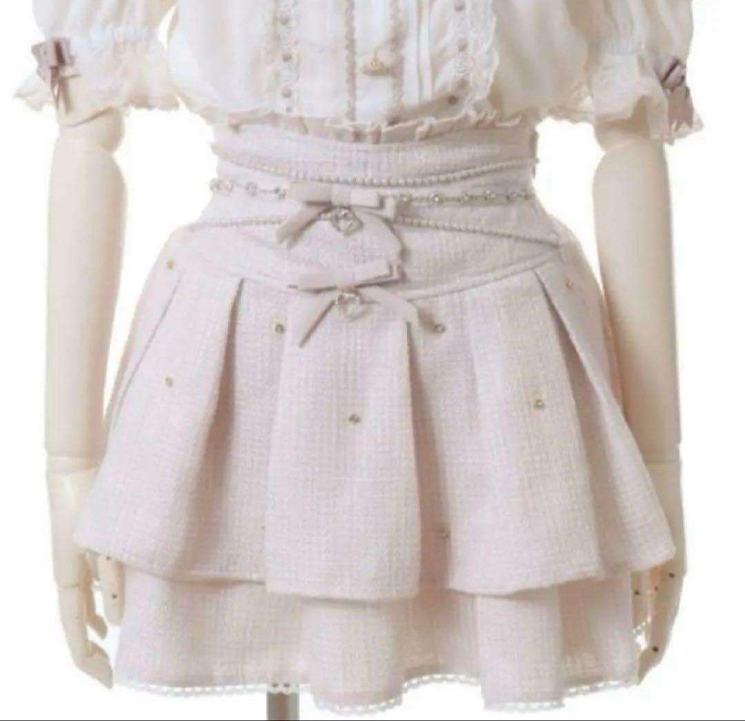 LIZLISAビジューリボンカットアウトライクスカパン