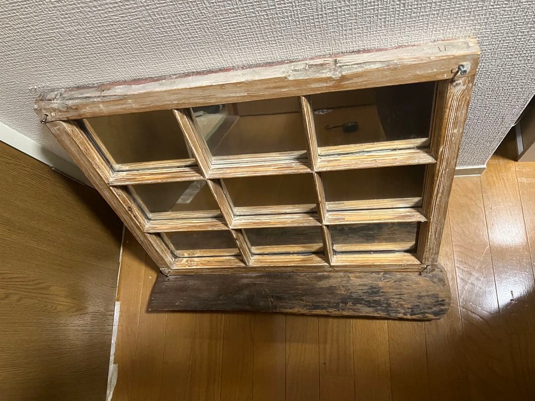 アンティーク風9パネルミラー 約60cm x 45cm