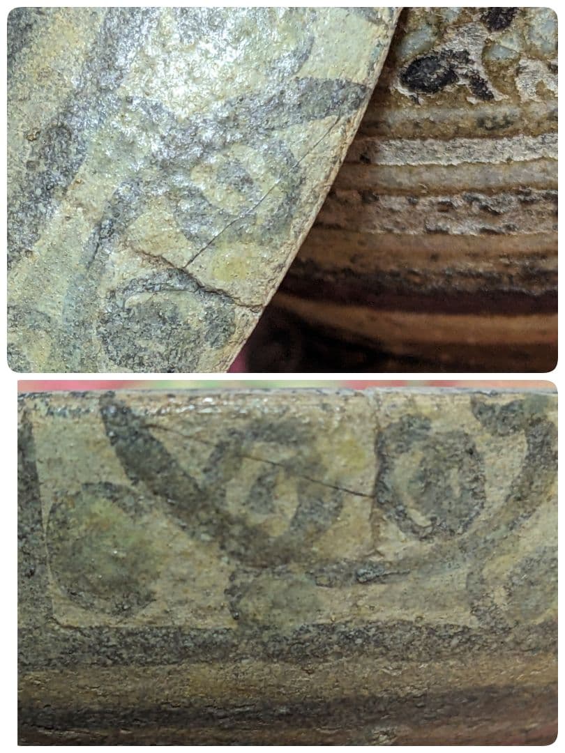 ♦古陶磁 安南染付 マンゴスチン 掛分け蓋物 サワンカローク 宋胡録 骨董品