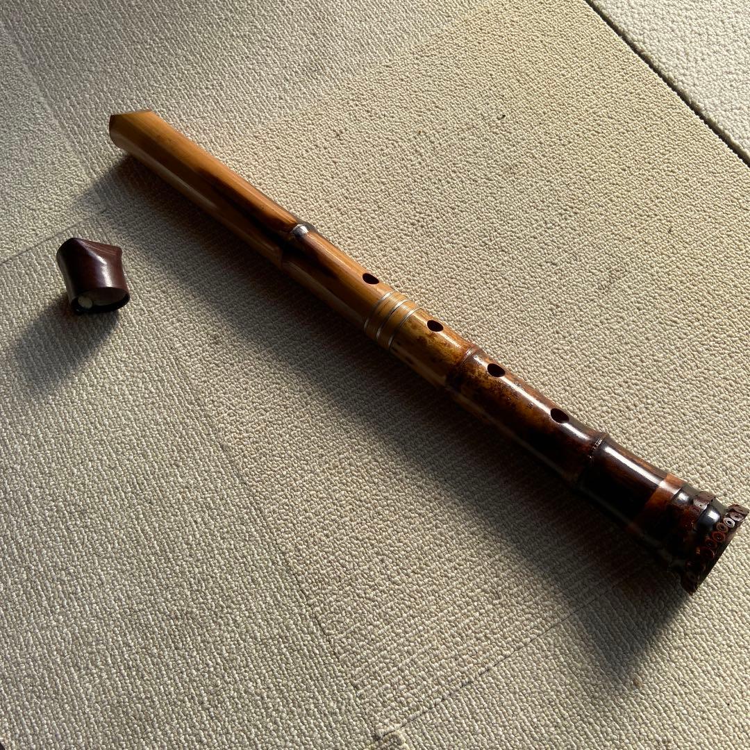 248⭐️尺八　一尺六寸管　眞山銘三印　188玉水銘一尺八寸管二本