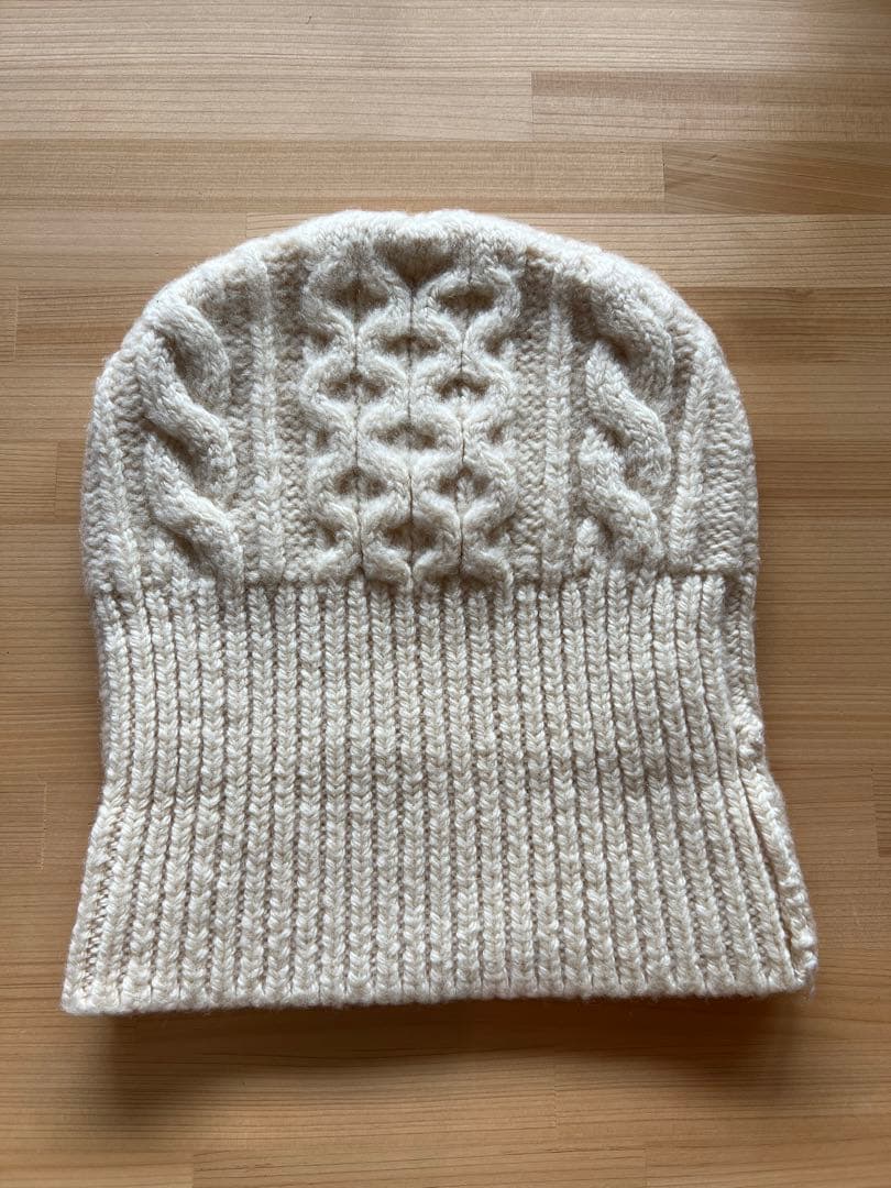 【美品】maison martin margielaマルジェラアイボリーニット帽