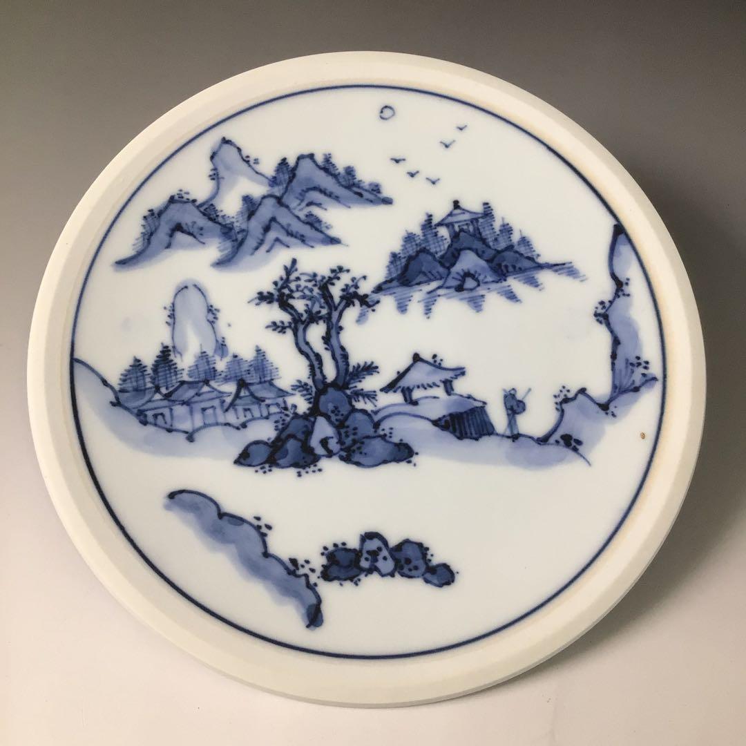 Ｒ８００　水指　『洛西窯　泰湖造』『祥瑞写ニ閑人』『独楽形水指』　共箱　茶道具