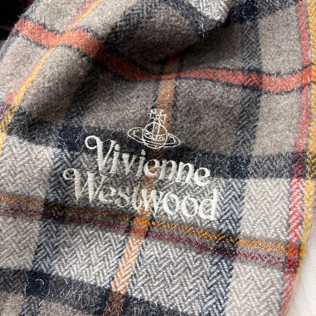 ☆ ヴィヴィアンウエストウッド ウール チェック マフラー オーブ オーヴ