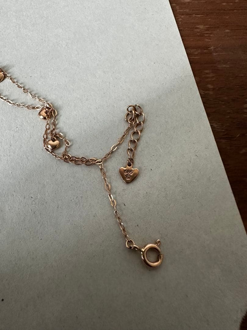 14k pink gold 型チャーム アンクレット