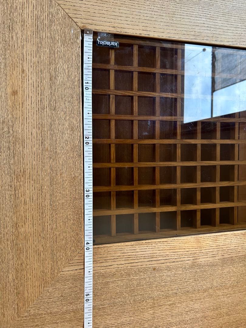 カリモク　木製座卓 ガラス天板付き 約90cm